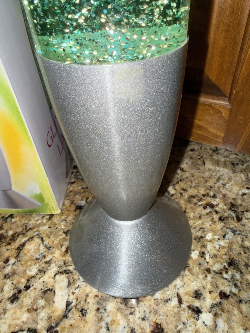 Ashford Glitter Lamp - Green/Silver 18” tall 70s vibes, works great, EUC - Picture 5 of 13